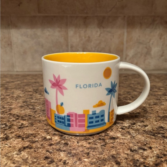 Starbucks Florida Mug with Yellow Interior - Picture 1 of 1